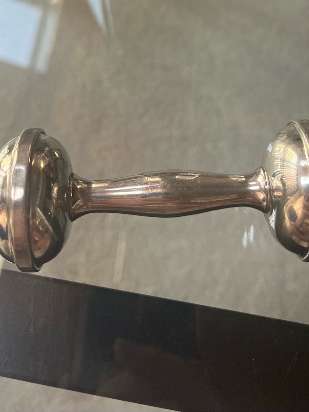 Web pewter Baby Rattle